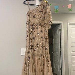 One Shoulder Beaded Gown